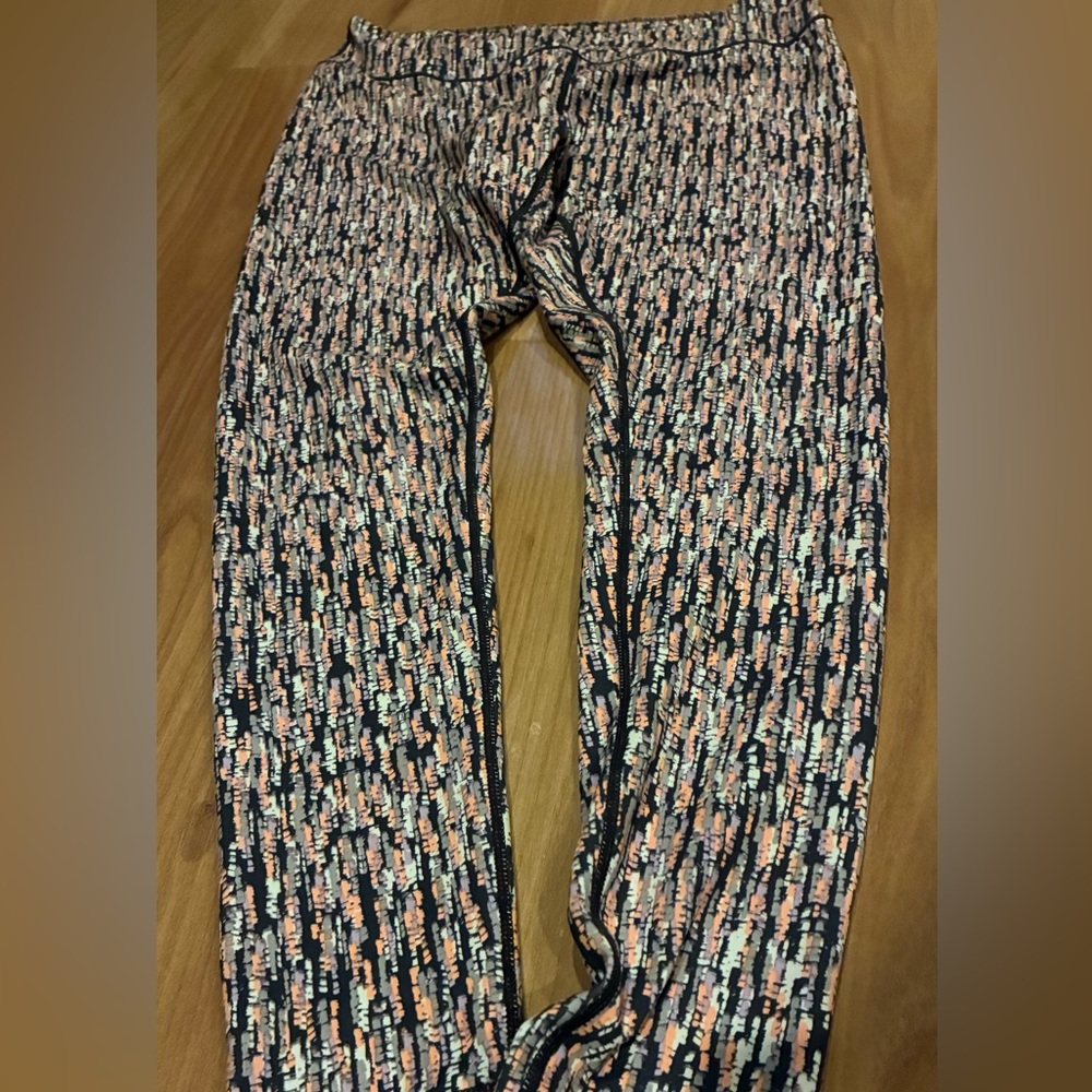 Zella Black and Orange Patterned Leggings